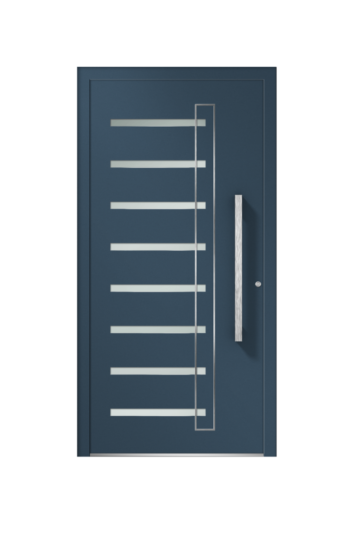 Aluminium Haustür in Blau