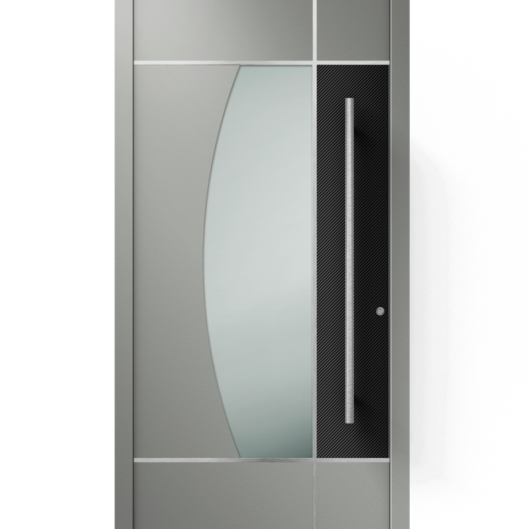 alu-haustuer-grau-strukturglas