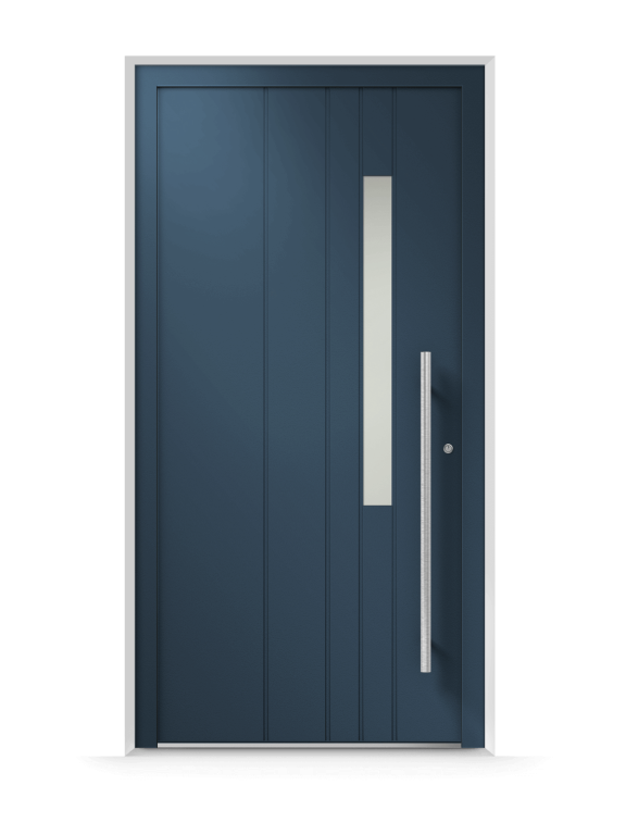 Moderne Alu Haustür in Blau