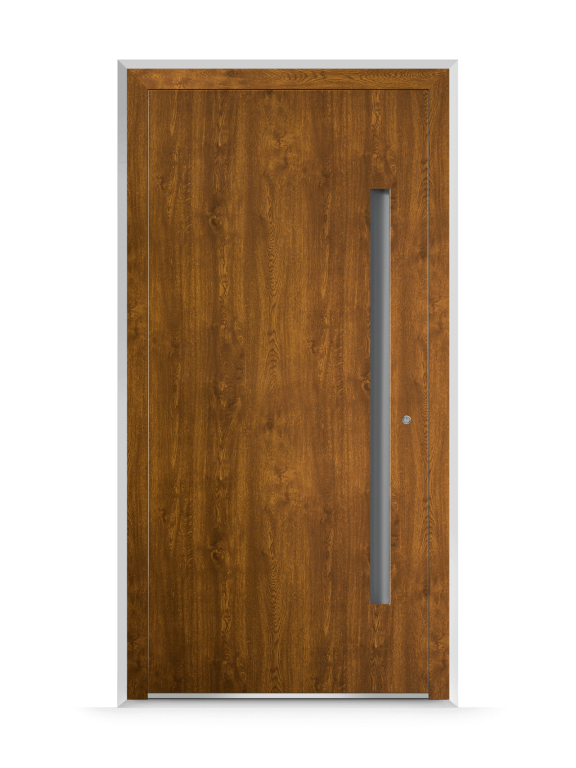 Aluminium Haustür in Holzoptik Golden Oak